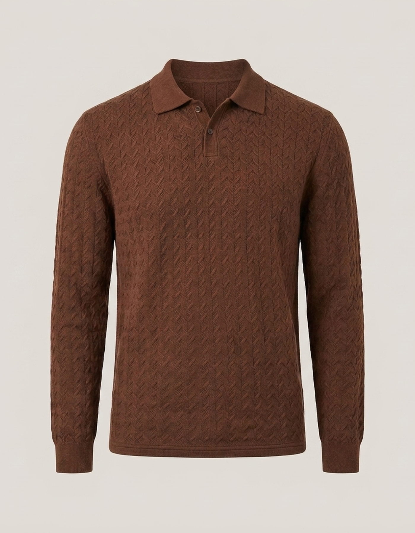 PLUXSTYLE::numise::mens-long-sleeve-polo-sweater::pack-dark-khaki
