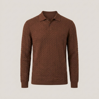 PLUXSTYLE::numise::mens-long-sleeve-polo-sweater::pack-dark-khaki