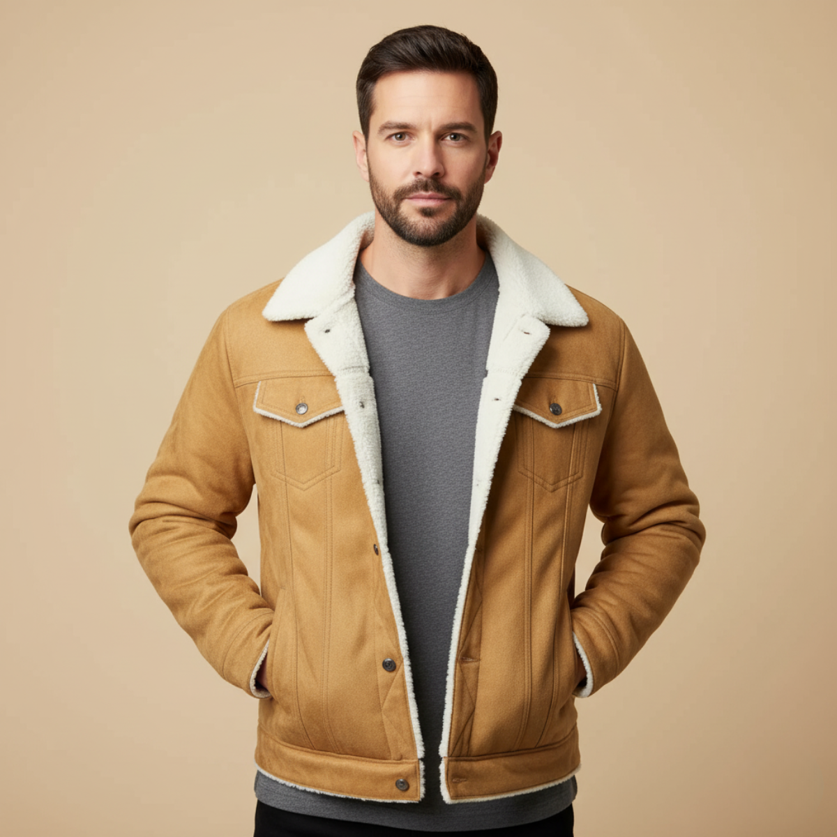 Mason | Men's Suede Trucker Winter Jacket