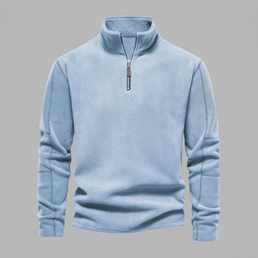 Herren-Pullover mit Viertelreißverschluss und Stehkragen