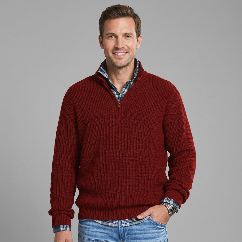 Refined Half-Zip Collar Sweater