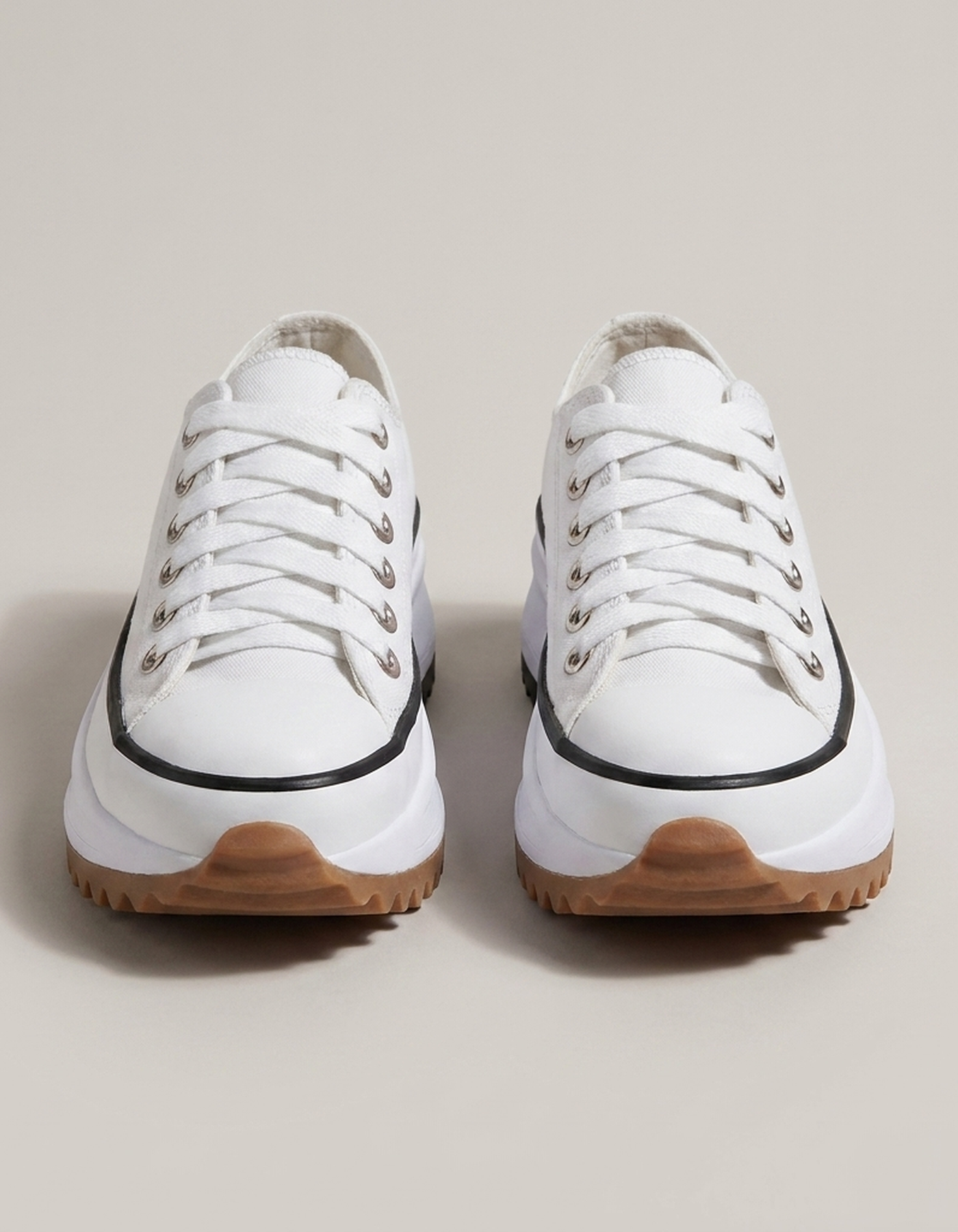 PLUXSTYLE::numise::daisy-lace-up-platform-sneakers::pack-white