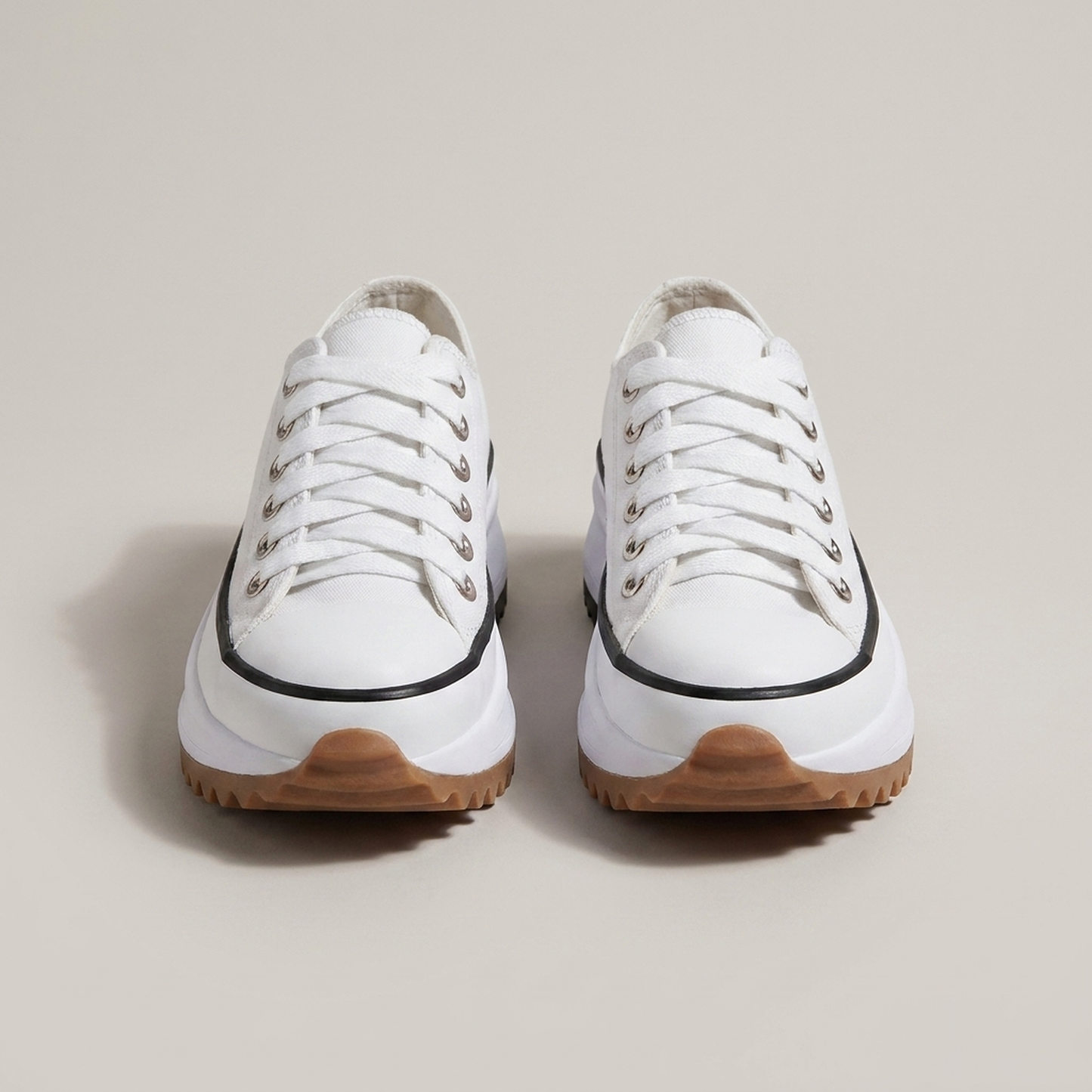 PLUXSTYLE::numise::daisy-lace-up-platform-sneakers::pack-white