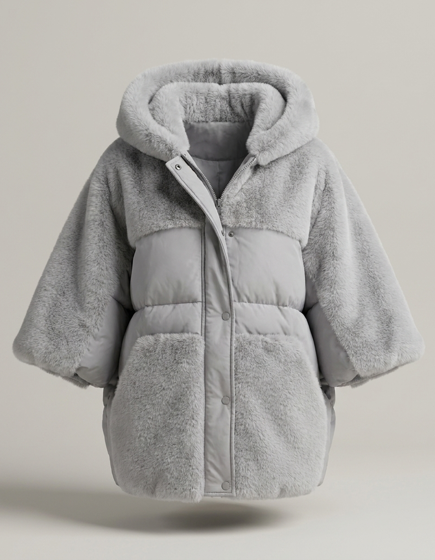 PLUXSTYLE::numise::quilted-hooded-winter-parka::pack-grey