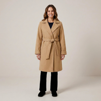 PLUXSTYLE::numise::waist-defining-wrap-parka::front