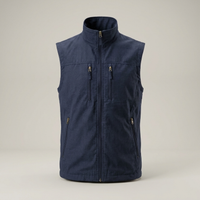 PLUXSTYLE::numise::mens-zip-vest-with-storage::pack-navy-blue