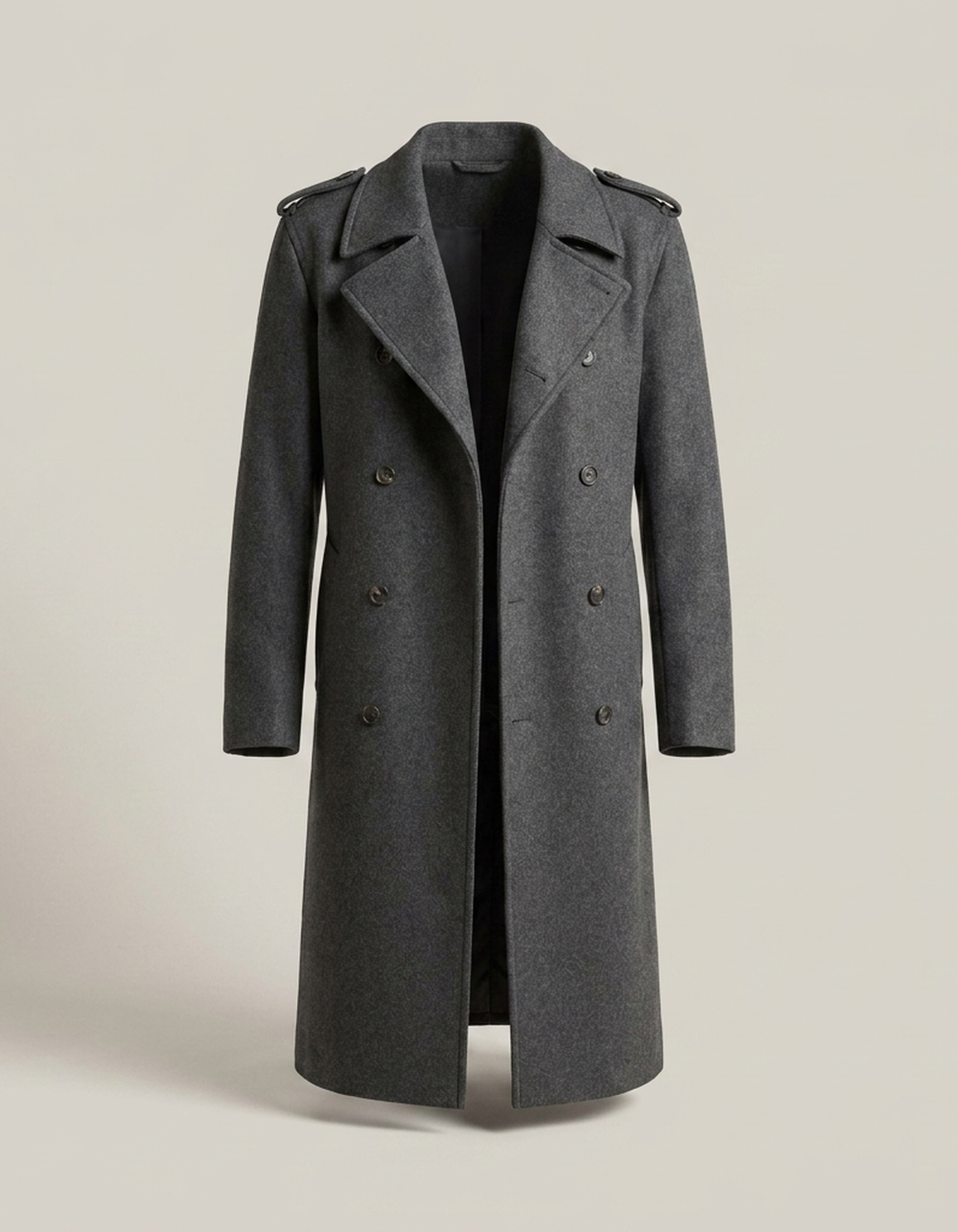 PLUXSTYLE::numise::mens-double-breasted-longline-parka::pack-black