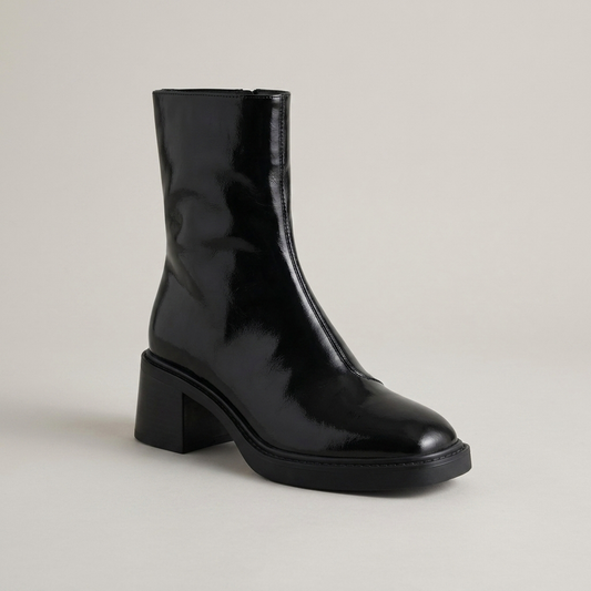 PLUXSTYLE::numise::modern-square-toe-ankle-boots::closeup-hero