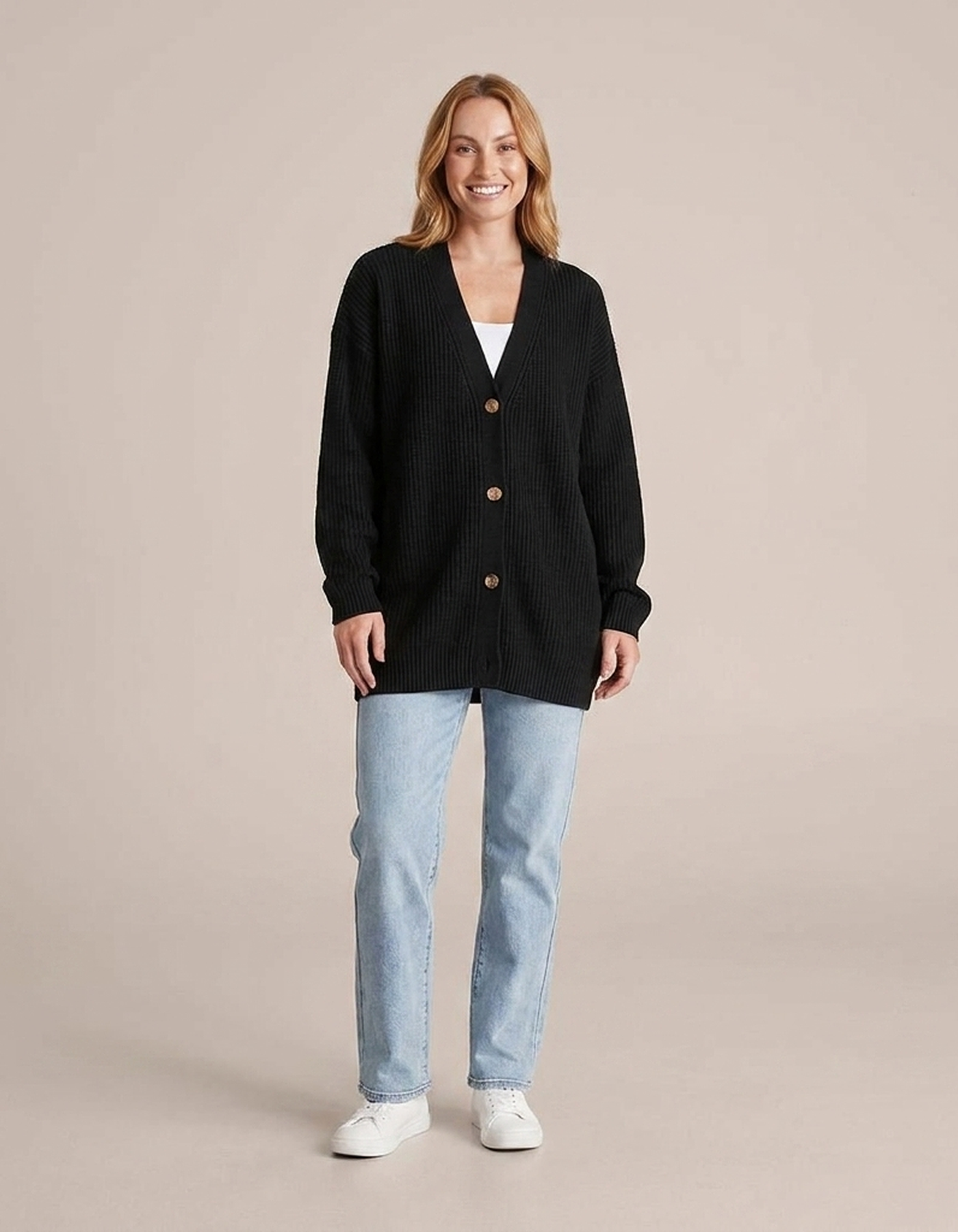 PLUXSTYLE::numise::ruby-oversized-longline-cardigan::front