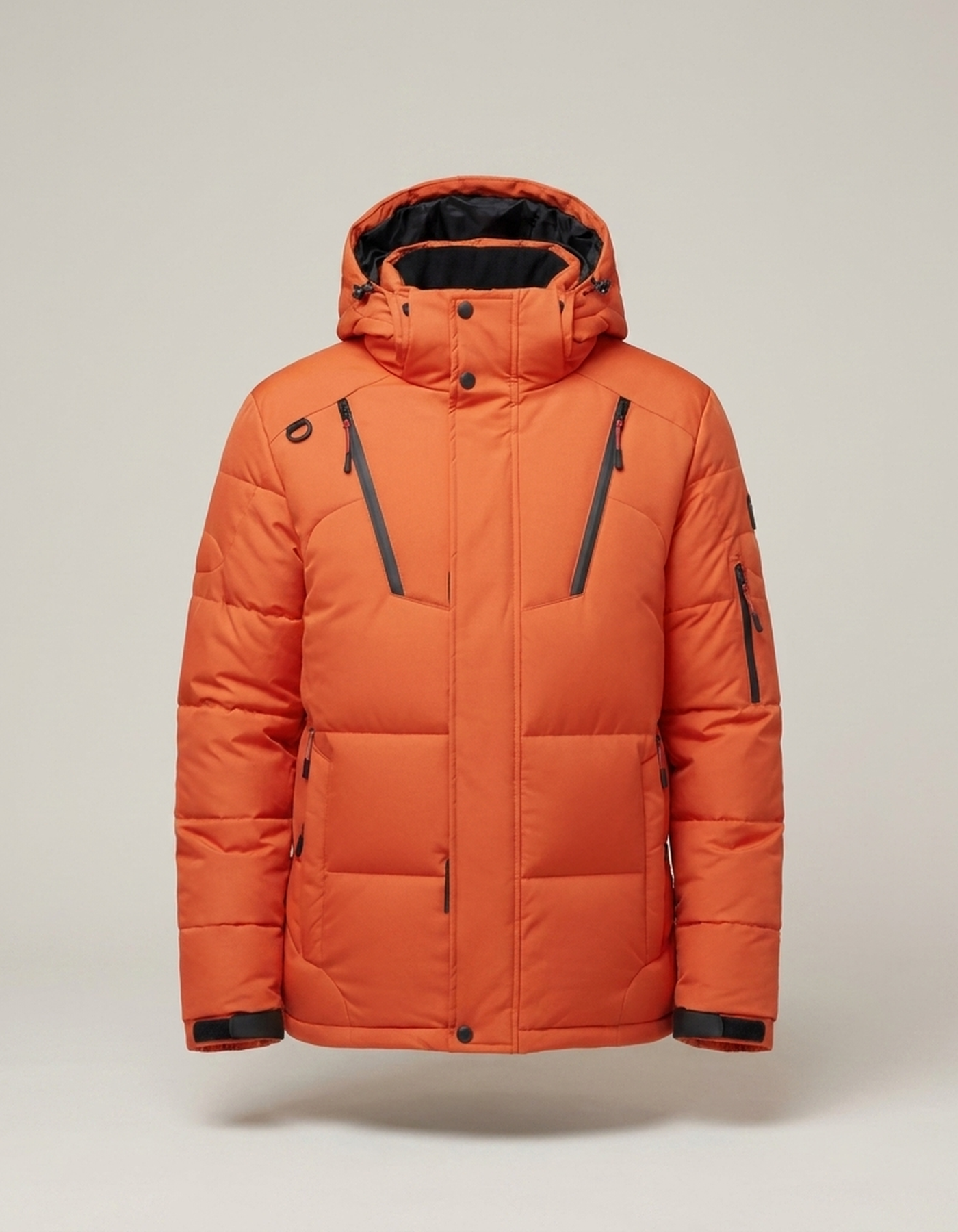 PLUXSTYLE::numise::mens-water-repellent-tailored-parka::pack-orange