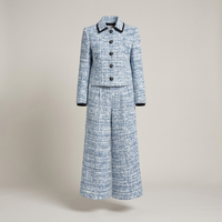 PLUXSTYLE::numise::blazer-wide-leg-pants-set::pack-blue