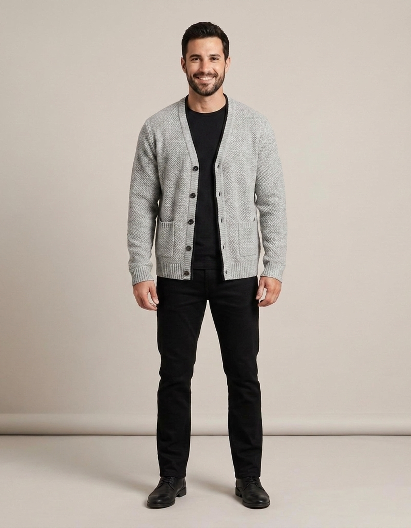 PLUXSTYLE::numise::mens-pocket-front-cardigan::front