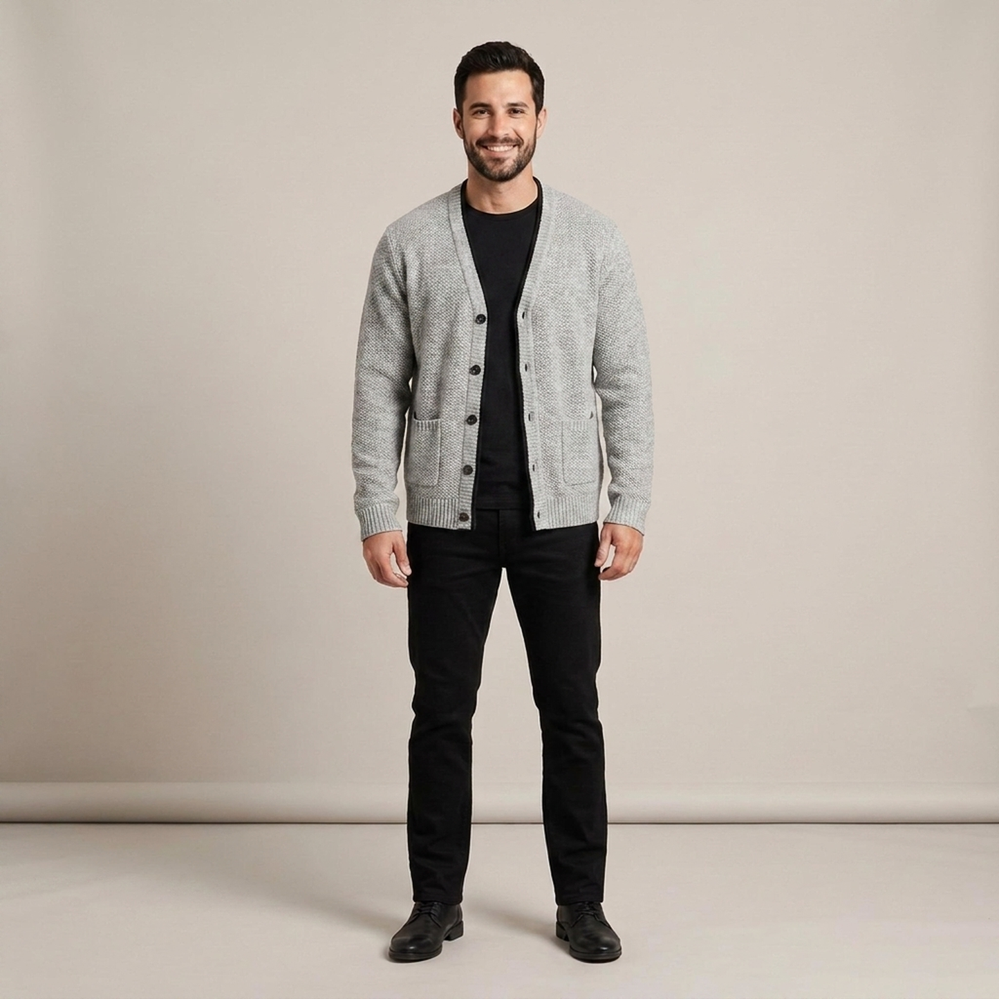 PLUXSTYLE::numise::mens-pocket-front-cardigan::front