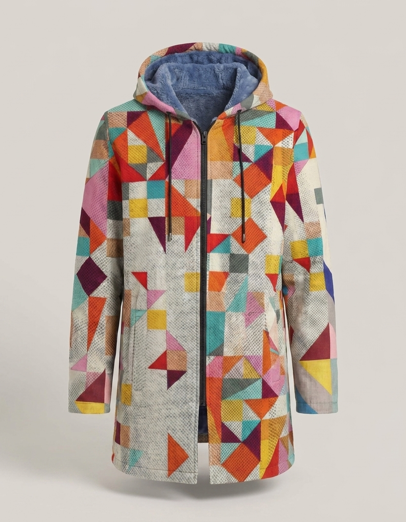 PLUXSTYLE::numise::mens-color-block-hooded-cardigan::pack-white