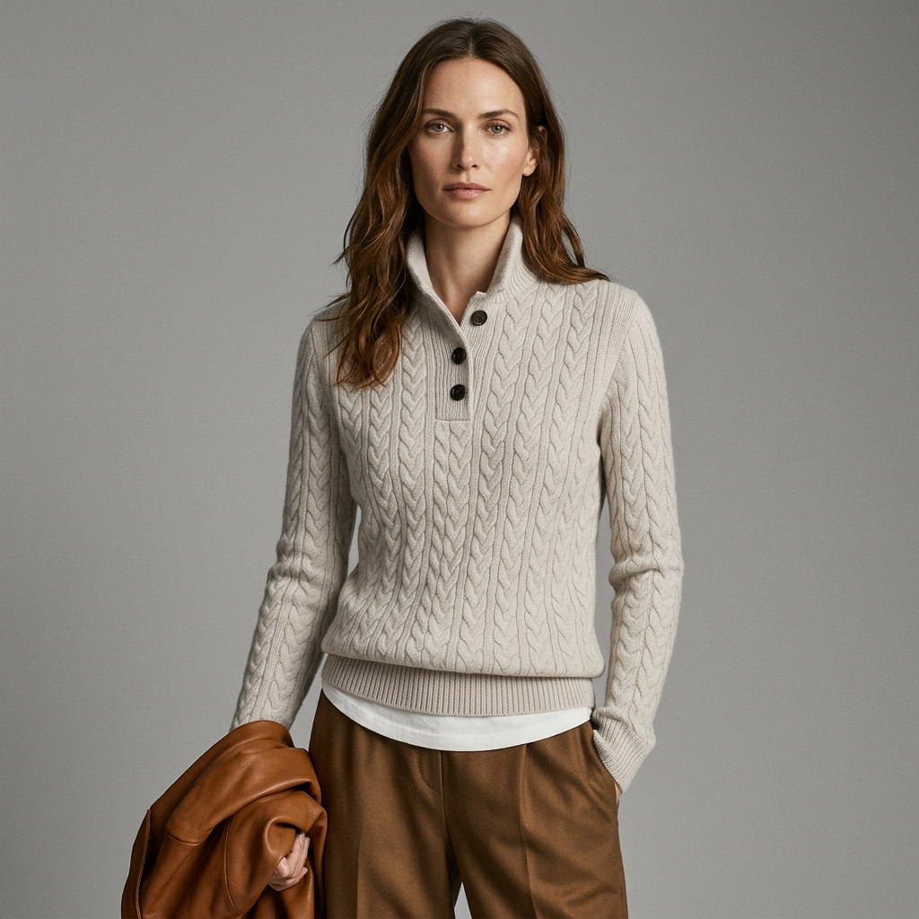 Flattering Fit Button-Up Sweater