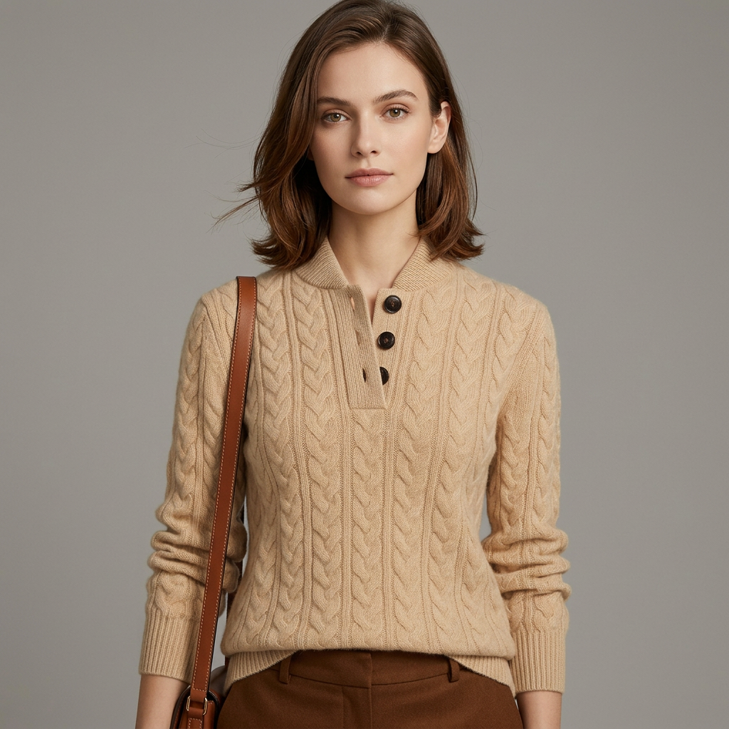 Flattering Fit Button-Up Sweater