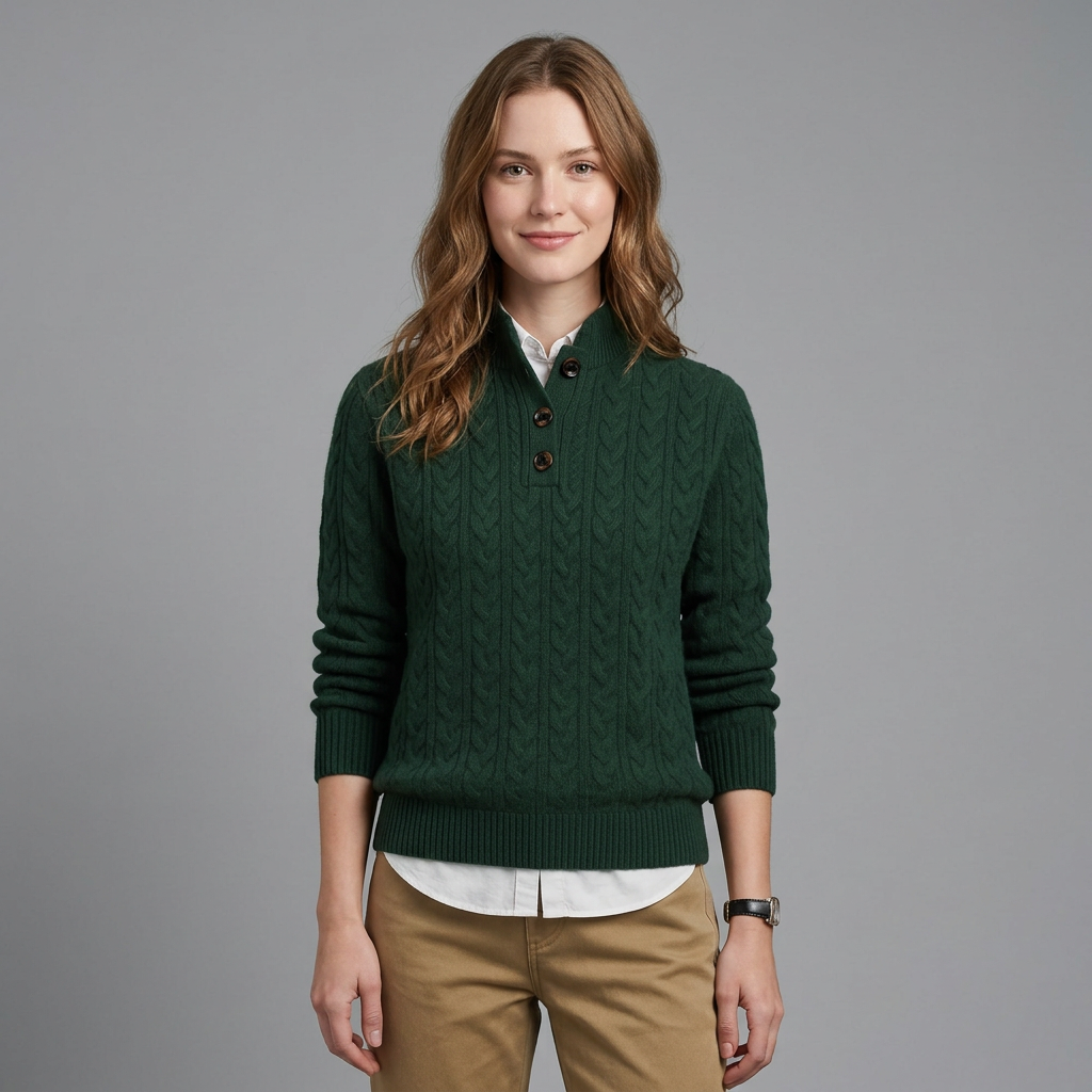 Flattering Fit Button-Up Sweater
