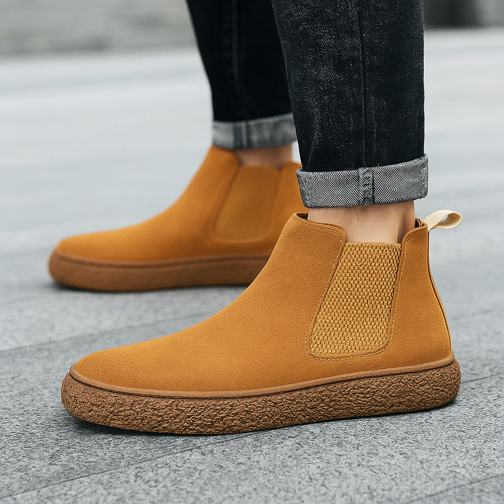 Mason | Botines Chelsea de ante para hombre con plantilla acolchada