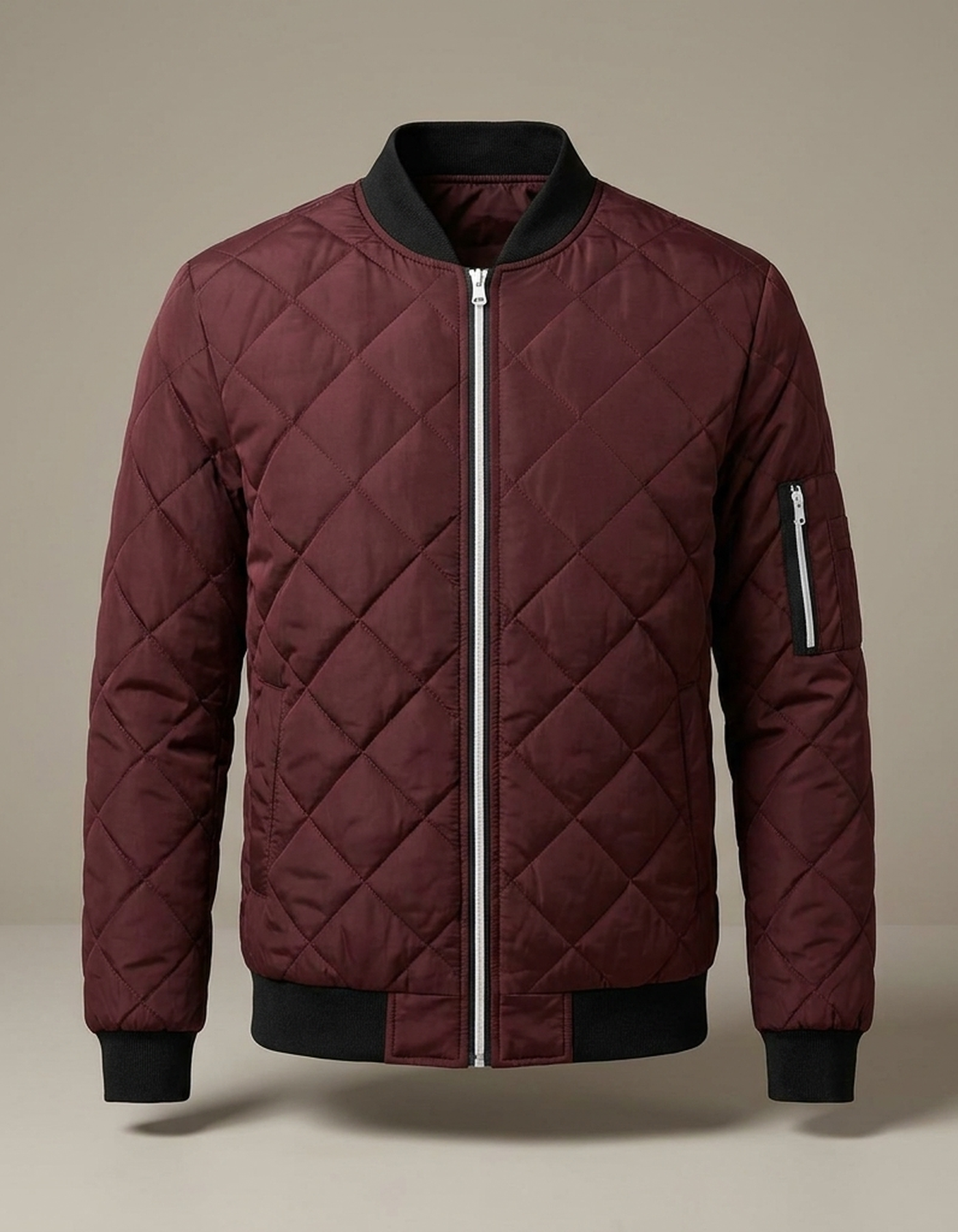 PLUXSTYLE::numise::mens-diamond-stitch-parka::pack-burgundy