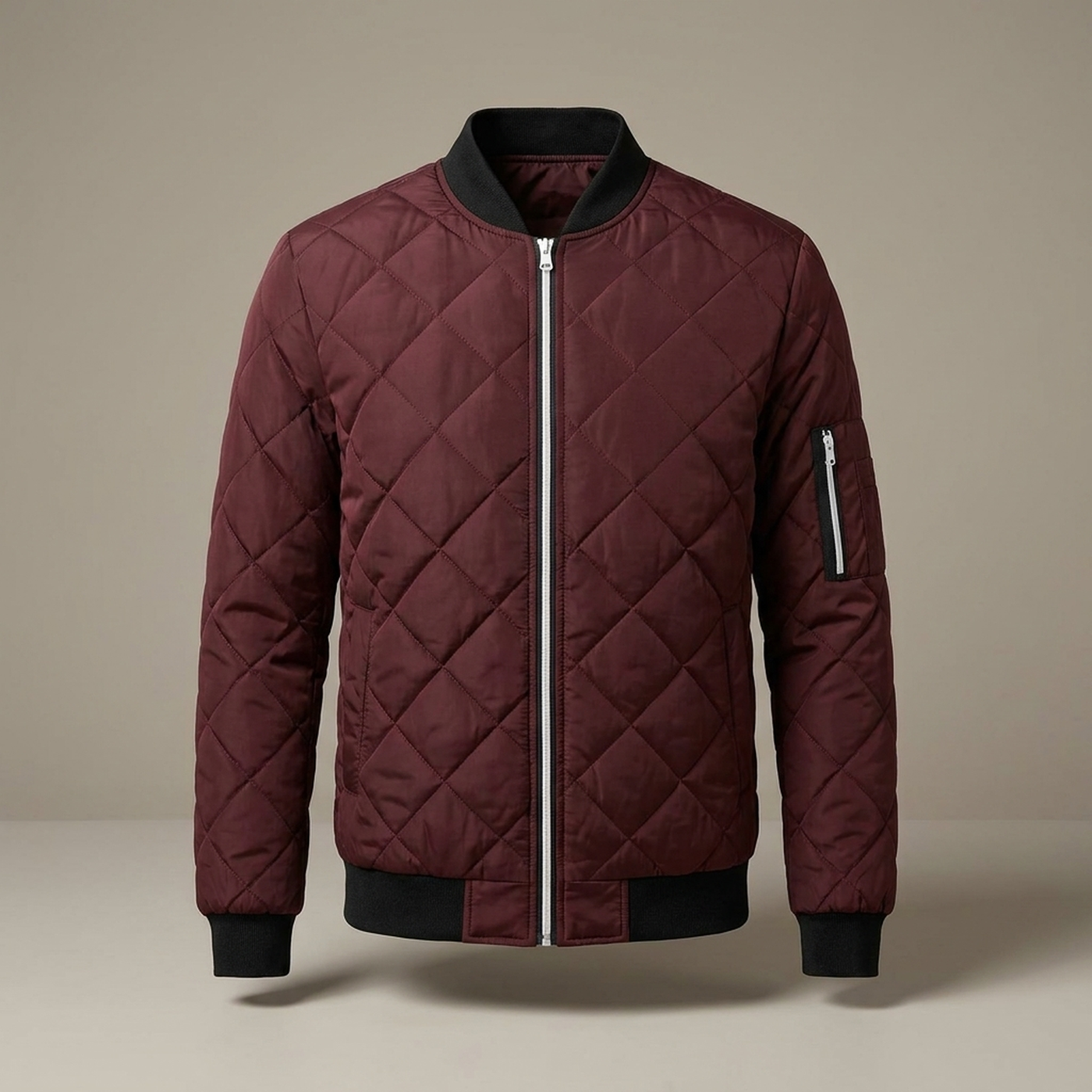 PLUXSTYLE::numise::mens-diamond-stitch-parka::pack-burgundy