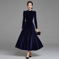 Peyton | Women's Winter Velvet High-Neck Midi Dress