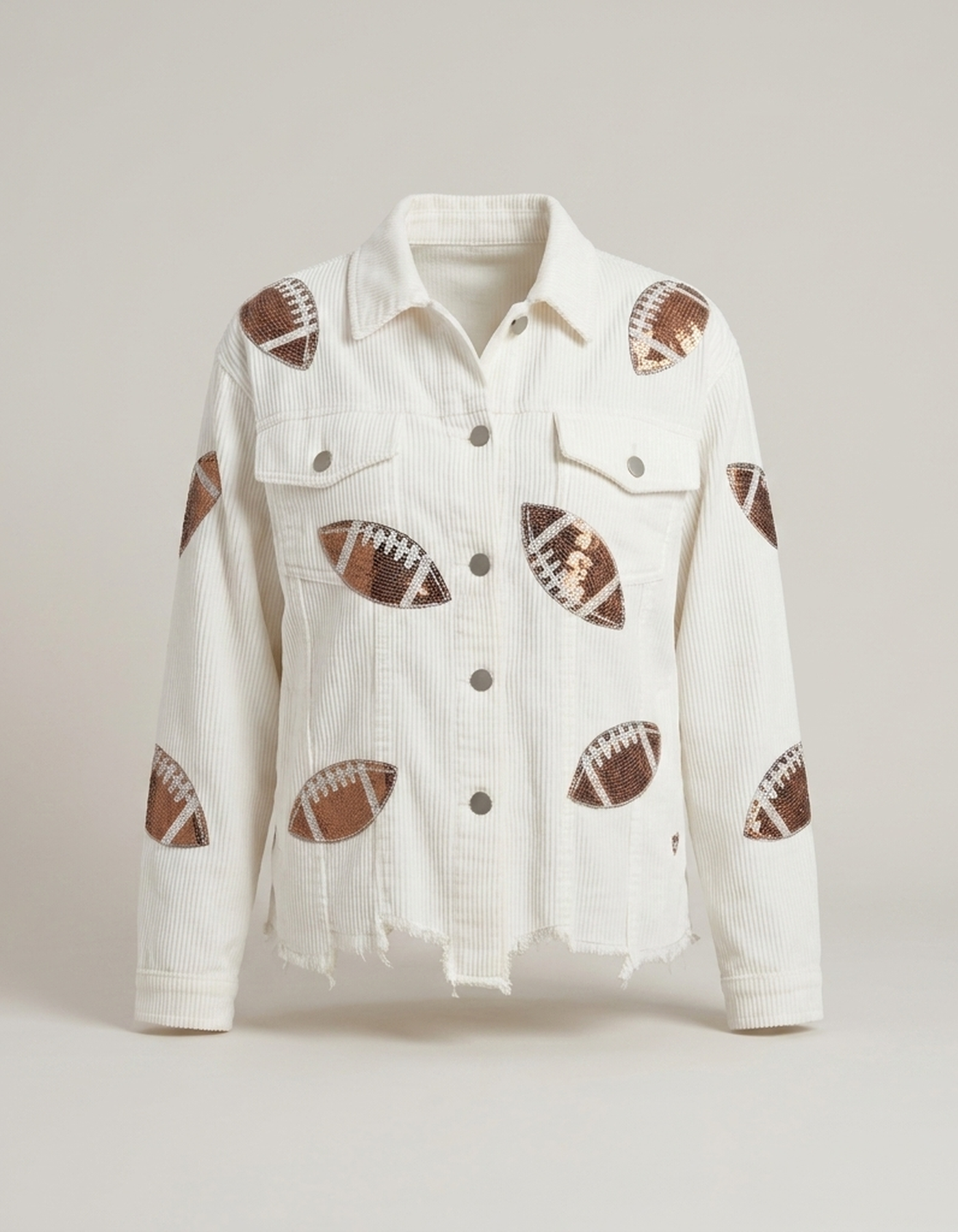 PLUXSTYLE::numise::game-day-sequin-parka::pack-white