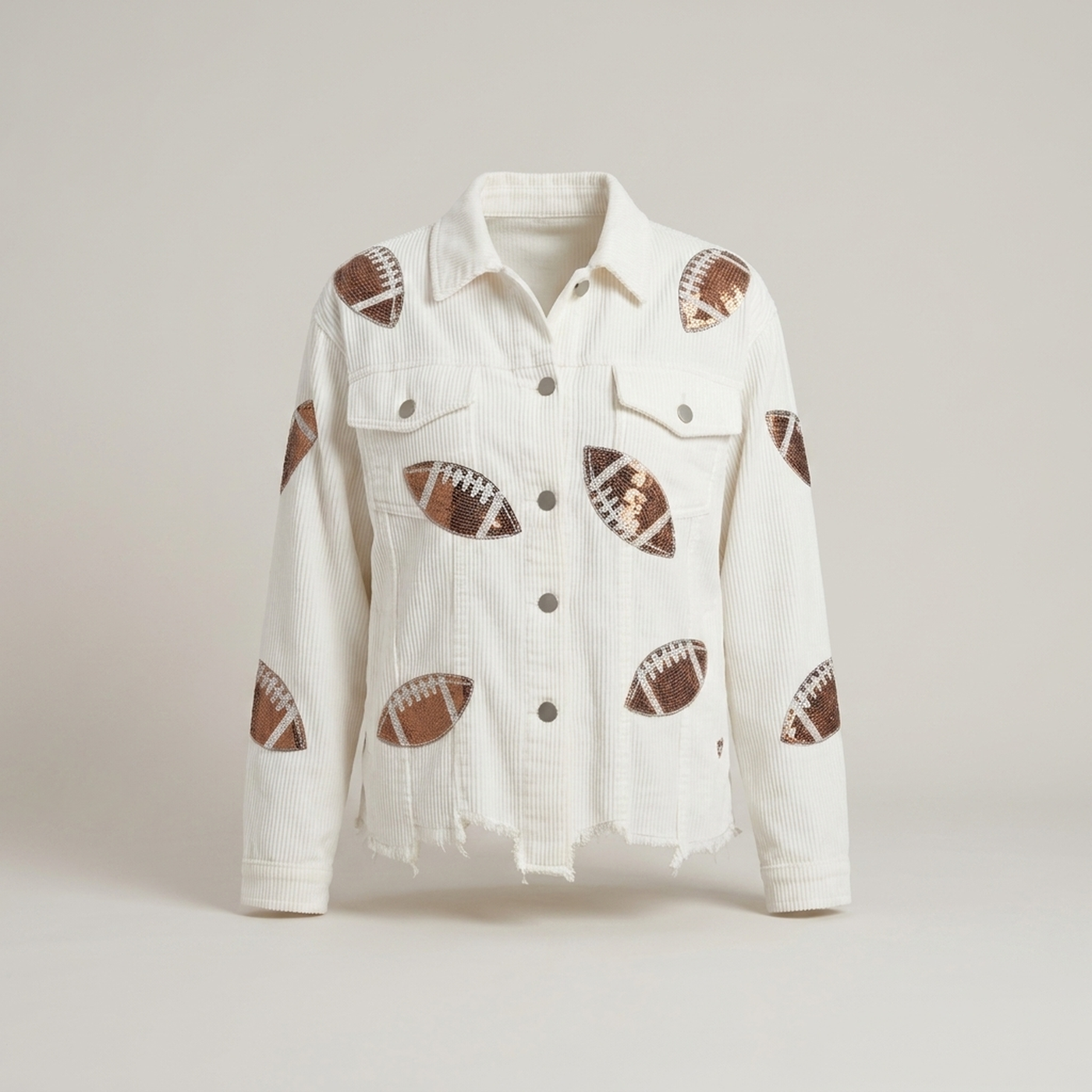 PLUXSTYLE::numise::game-day-sequin-parka::pack-white