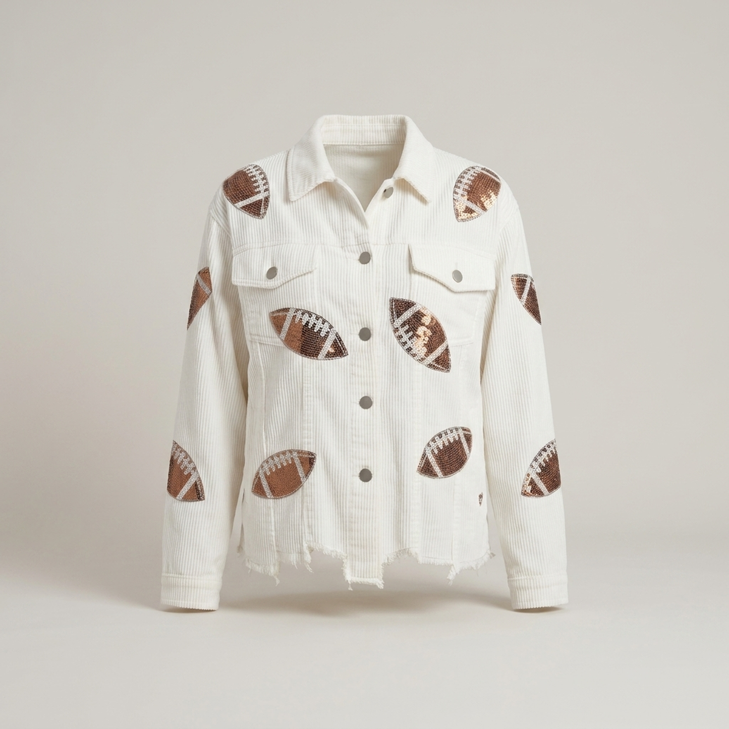 PLUXSTYLE::numise::game-day-sequin-parka::pack-white