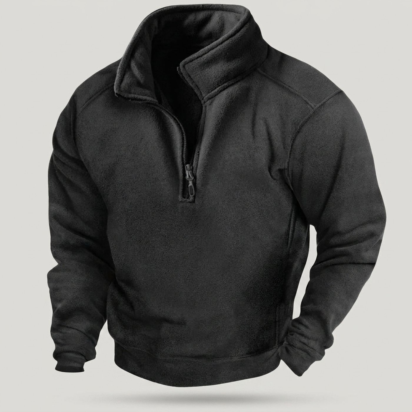 PLUXSTYLE::numise::mens-quarter-zip-parka::pack-black