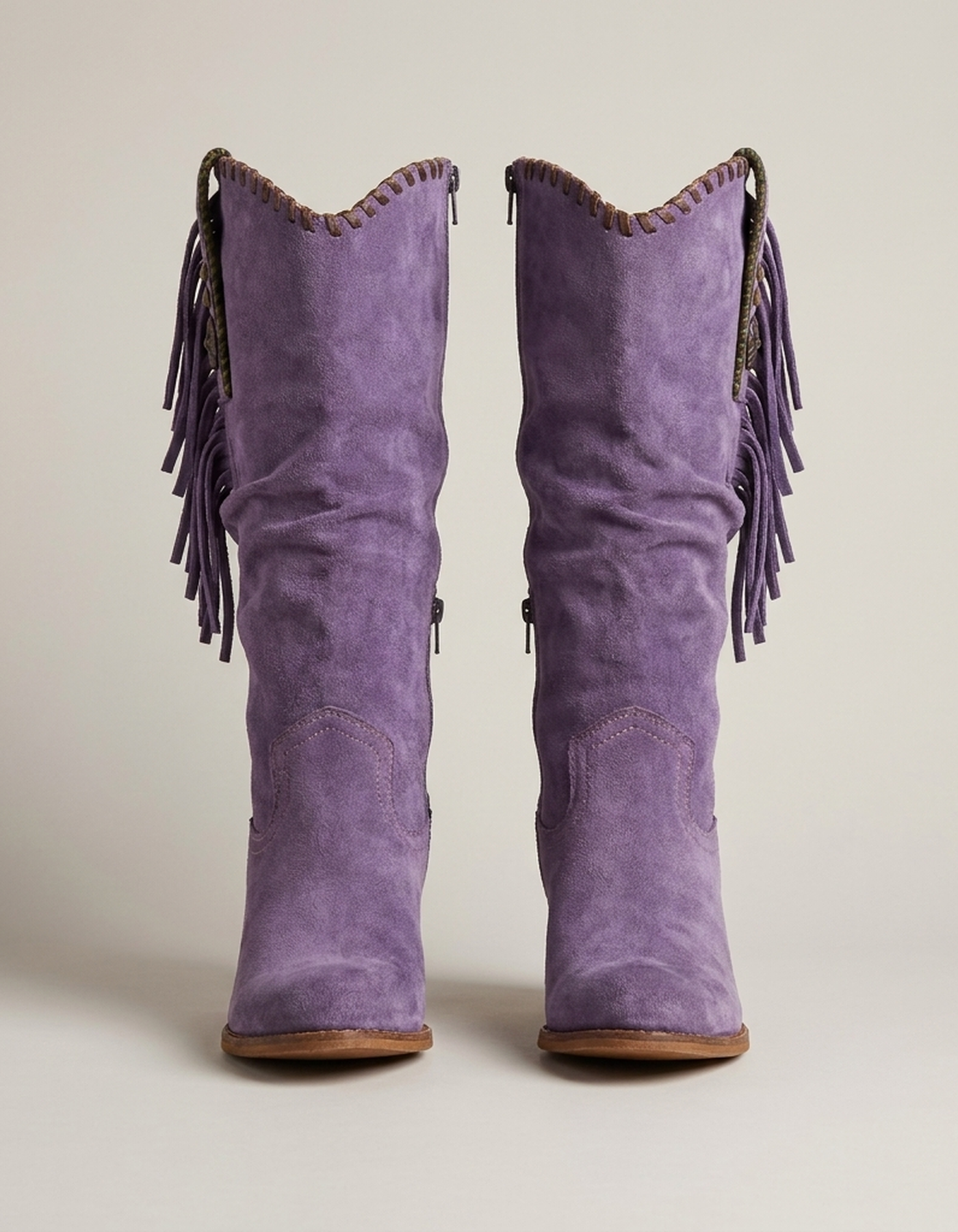PLUXSTYLE::numise::womens-fringe-cowboy-boots::pack-purple