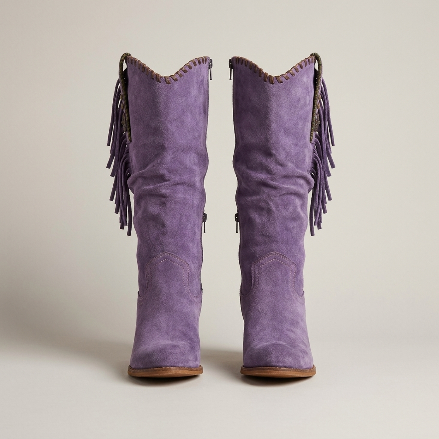PLUXSTYLE::numise::womens-fringe-cowboy-boots::pack-purple