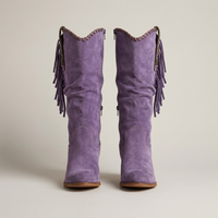 PLUXSTYLE::numise::womens-fringe-cowboy-boots::pack-purple