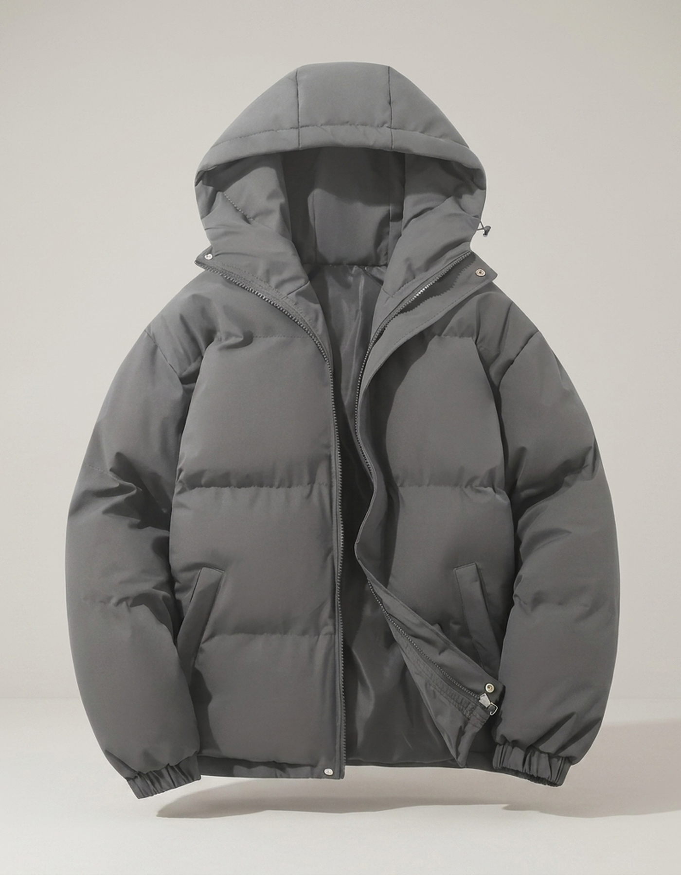 PLUXSTYLE::numise::mens-classic-hooded-parka::pack-light-gray