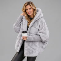 Übergroße Winterjacke mit Kapuze für Damen