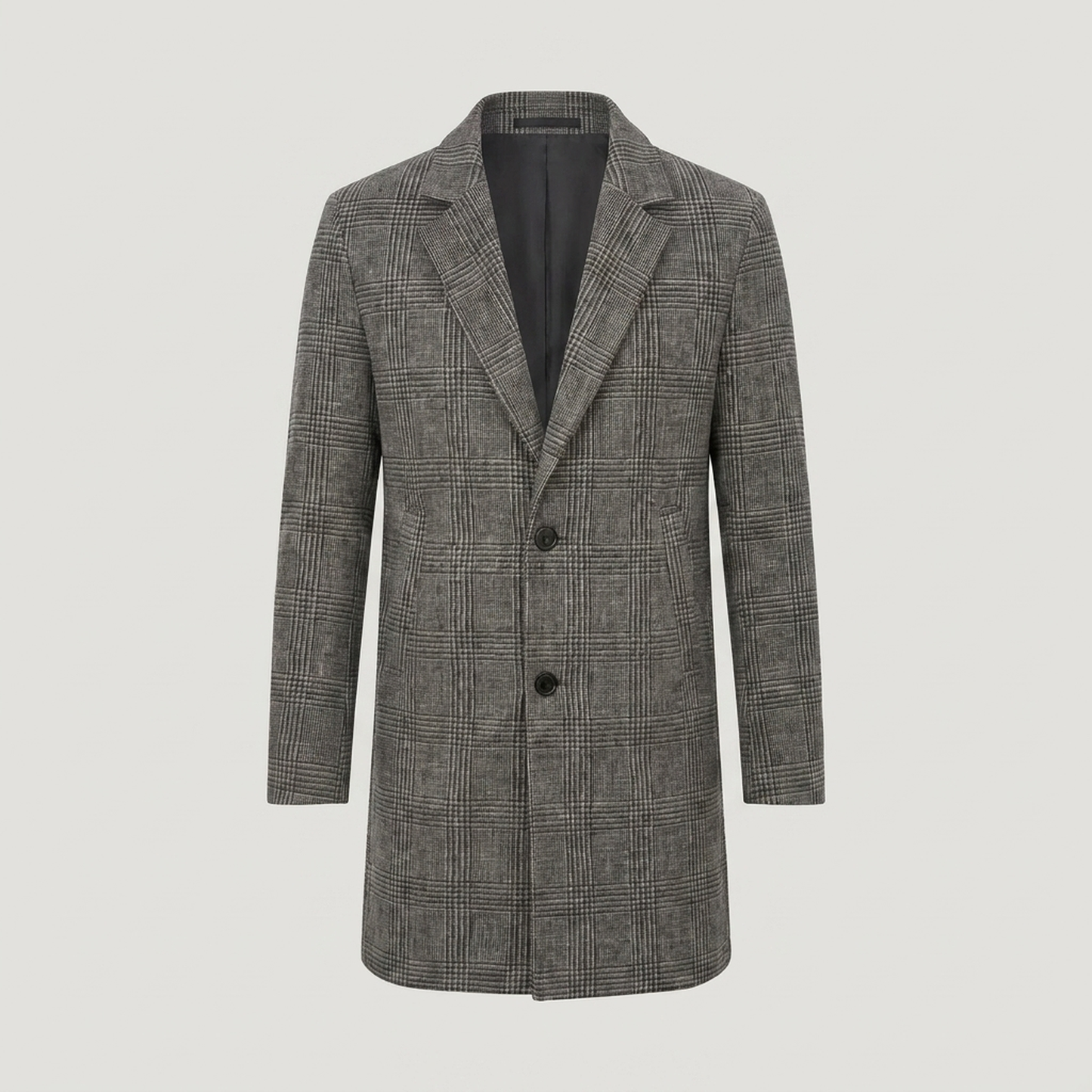 PLUXSTYLE::numise::mens-tailored-check-parka::pack-grey