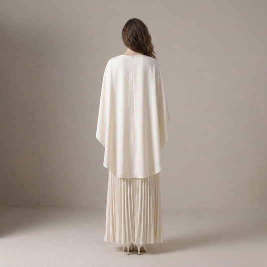 PLUXSTYLE::numise::aniya-cape-sleeve-maxi-dress::back