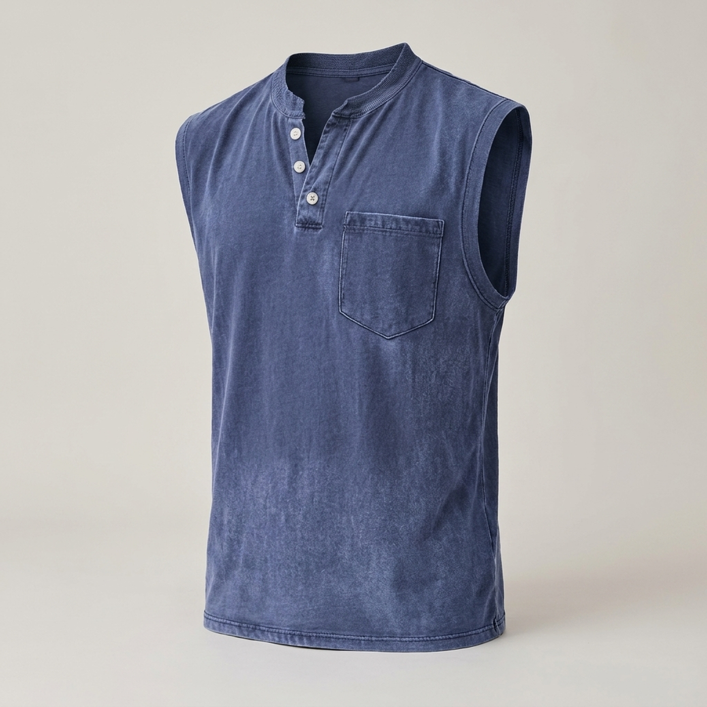 PLUXSTYLE::numise::mens-relaxed-henley-tank-top::pack-navy-blue