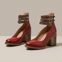 PLUXSTYLE::numise::graceful-comfort-ankle-boots::pack-red-snake-print