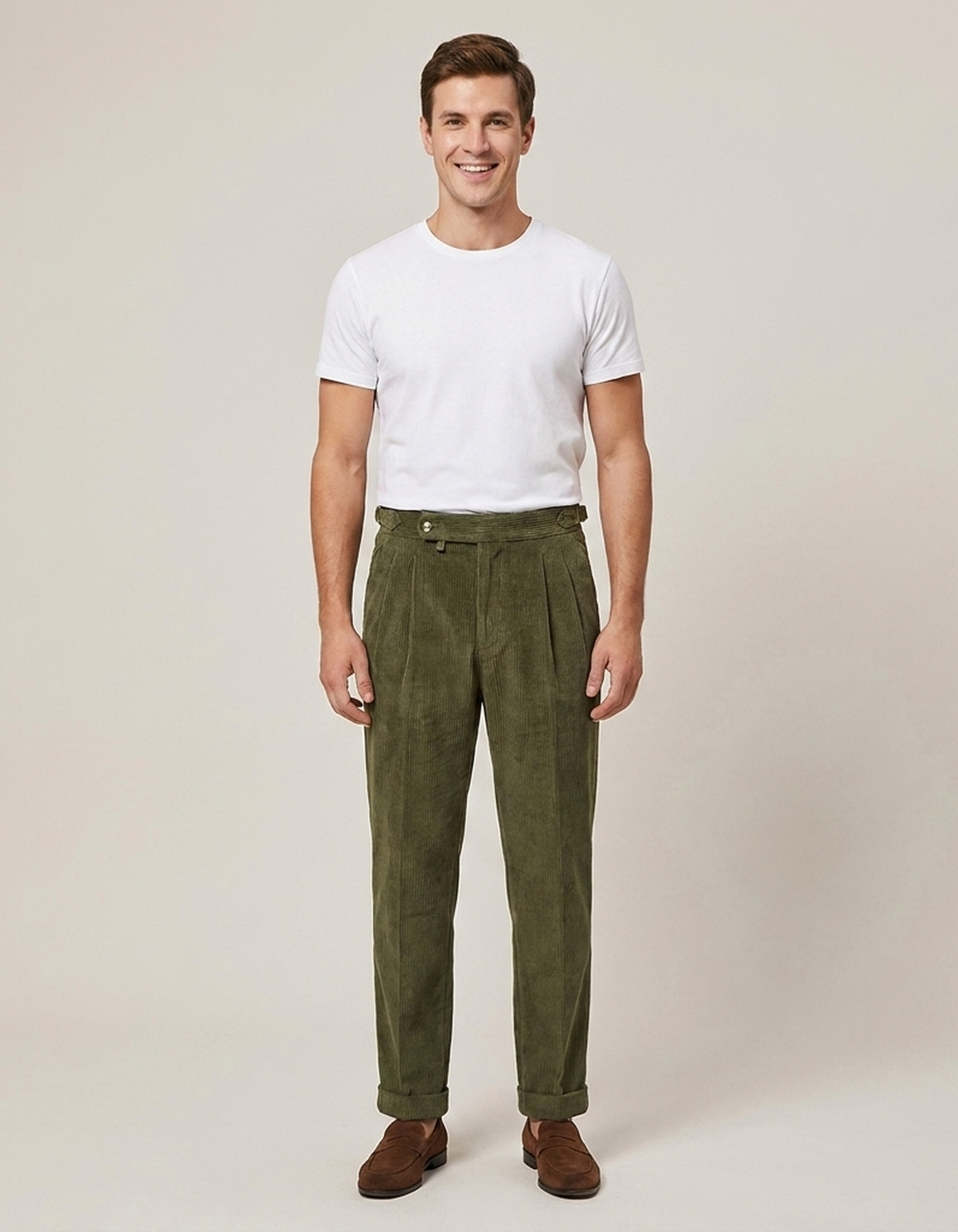PLUXSTYLE::numise::mens-high-rise-pleated-pants::front