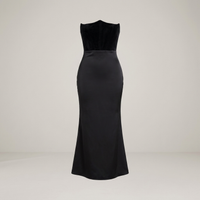PLUXSTYLE::numise::strapless-corset-maxi-dress::pack-black