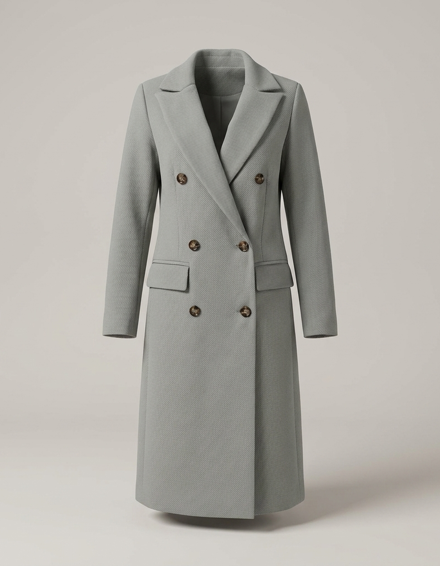 PLUXSTYLE::numise::double-breasted-tailored-parka::pack-grey