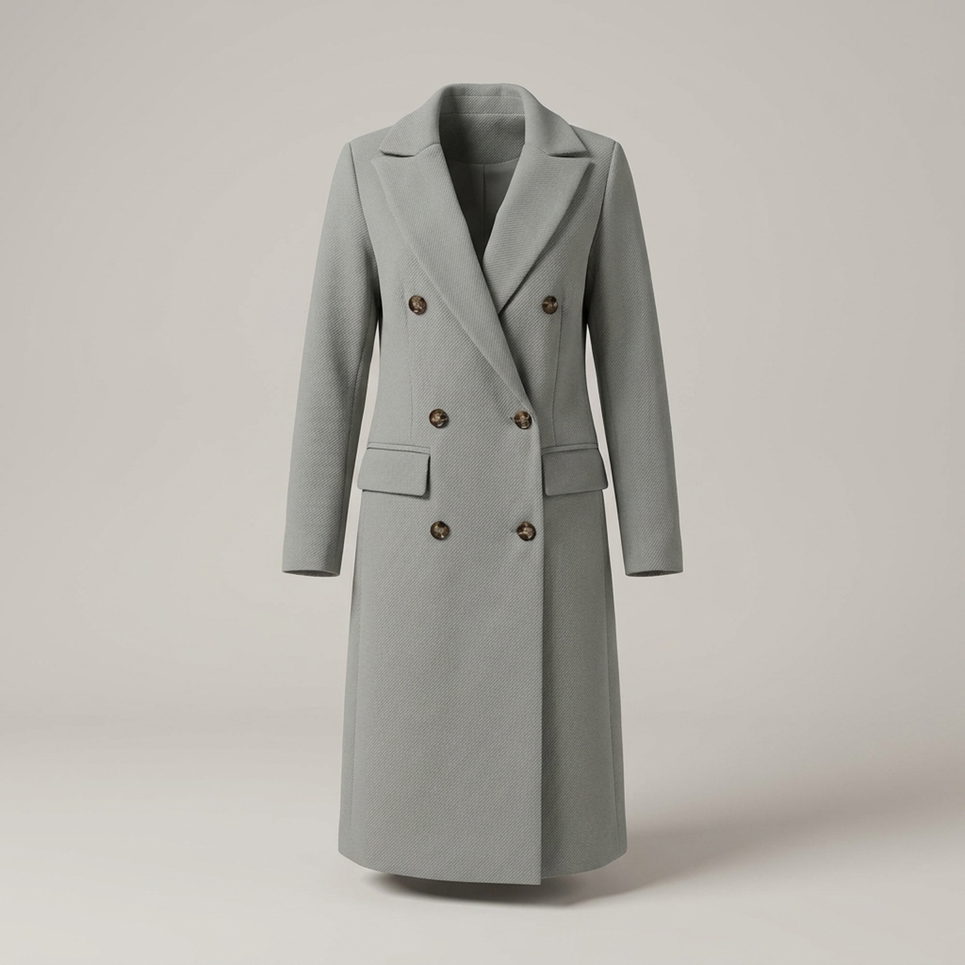 PLUXSTYLE::numise::double-breasted-tailored-parka::pack-grey