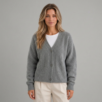 Relaxed Fit Soft V-Neck Cardigan