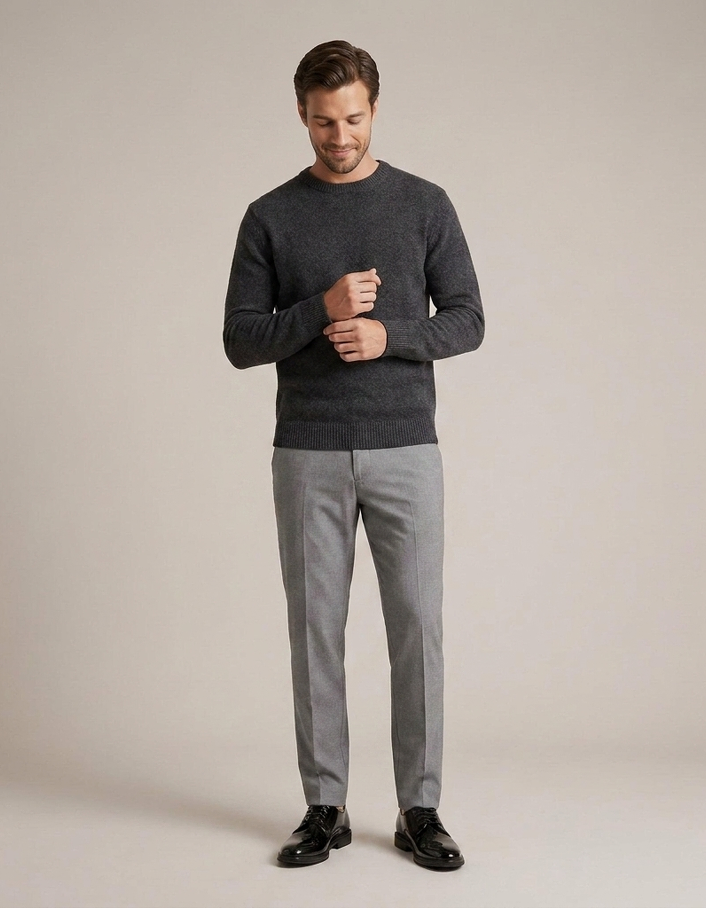 PLUXSTYLE::numise::mens-black-tie-derby-shoes::zoom-out