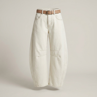 PLUXSTYLE::numise::amelia-high-waist-barrel-leg-jeans::pack-white