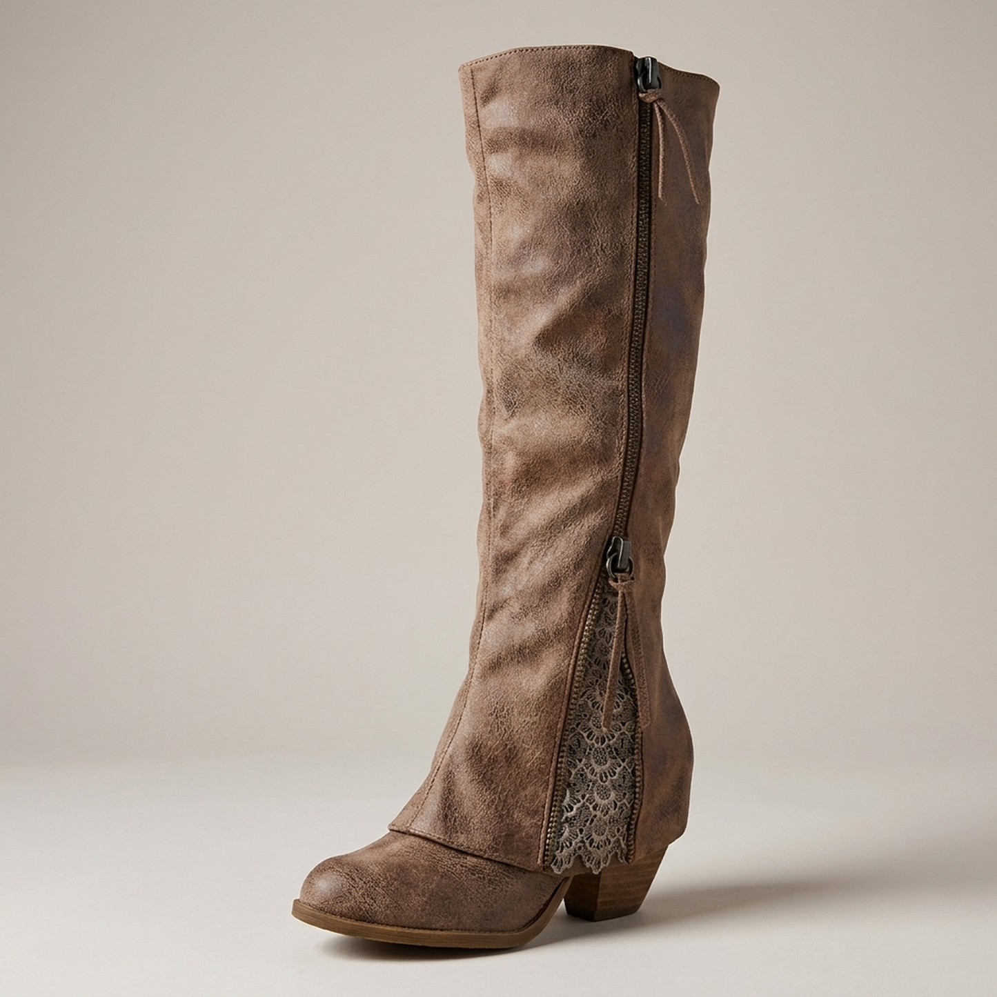 PLUXSTYLE::numise::moana-block-heel-knee-high-boots::closeup-hero
