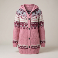 PLUXSTYLE::numise::fair-isle-hooded-table::pack-pink