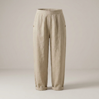 PLUXSTYLE::numise::womens-high-waist-linen-blend-trousers-for-all-day-comfort::pack-beige