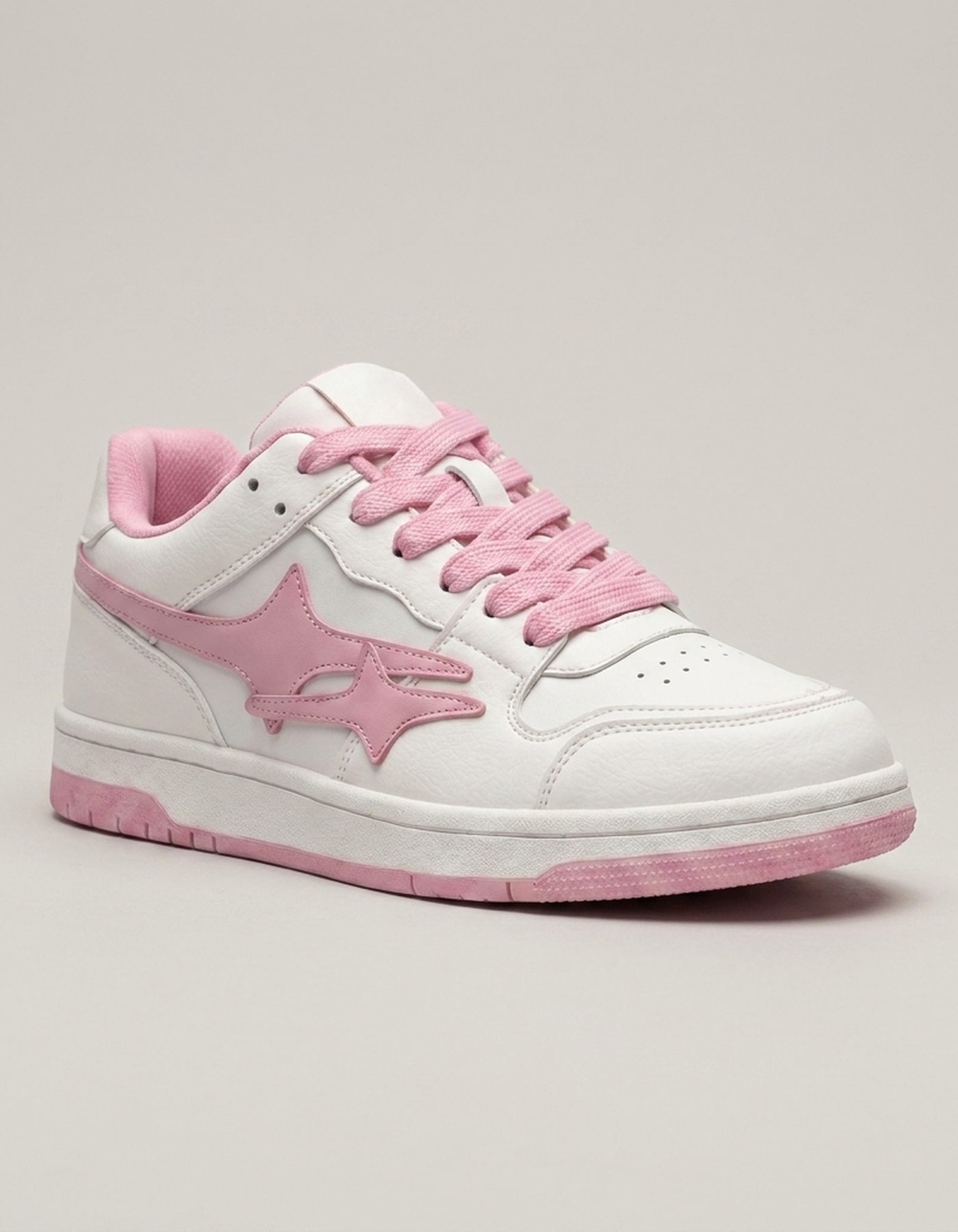 PLUXSTYLE::numise::blush-low-top-sneakers::closeup-hero