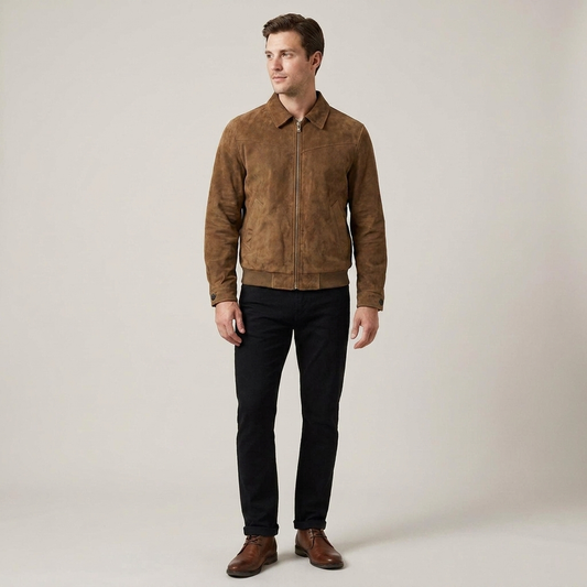 PLUXSTYLE::numise::mens-slim-fit-bomber-parka::front